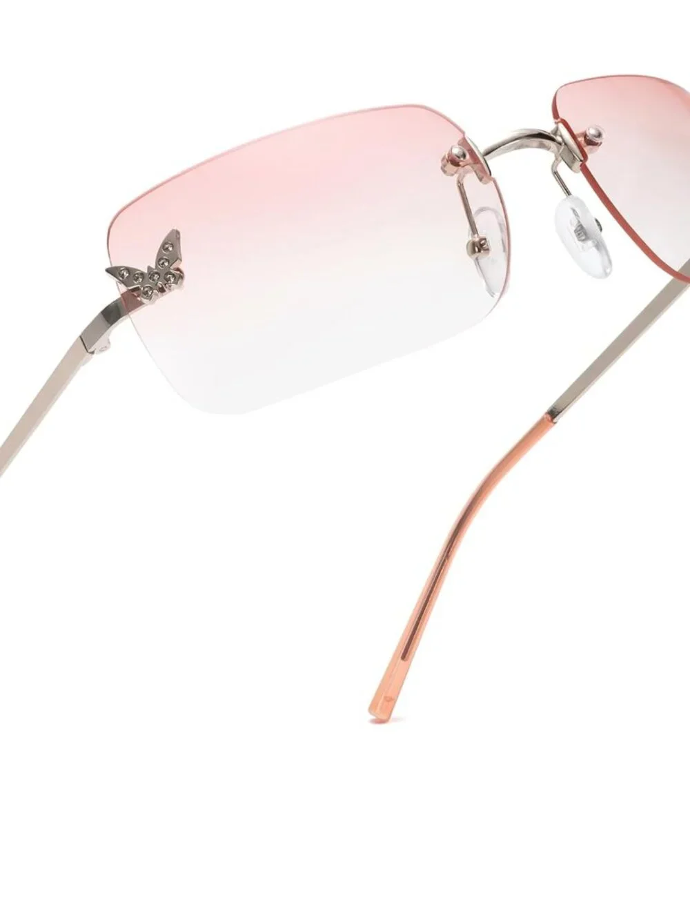 Retro Y2K Sunglasses with Sparkling Butterflies - Trendy 2000s Fashion Accessory